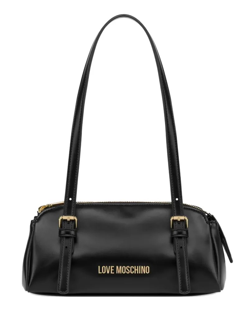 Moschino Schultertasche mit Schnalle - Schwarz Schwarz