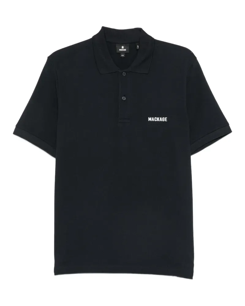 Mackage logo-print cotton polo shirt - Schwarz Schwarz