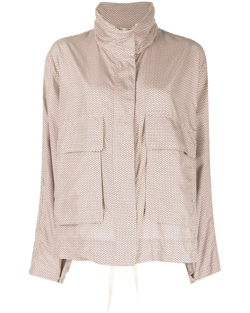 GOEN.J Windbreaker mit geometrischem Print - Nude Nude