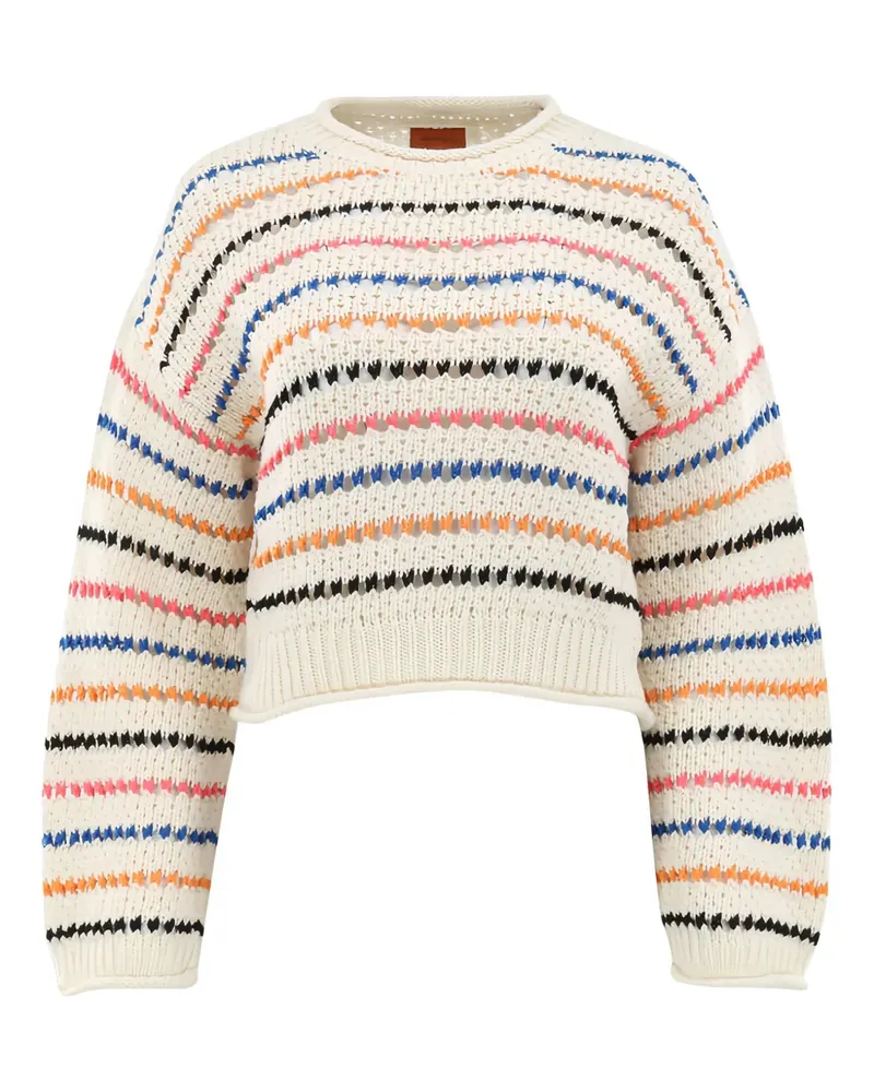 Mother Gestreifter Pullover mit Glocken - Nude Nude