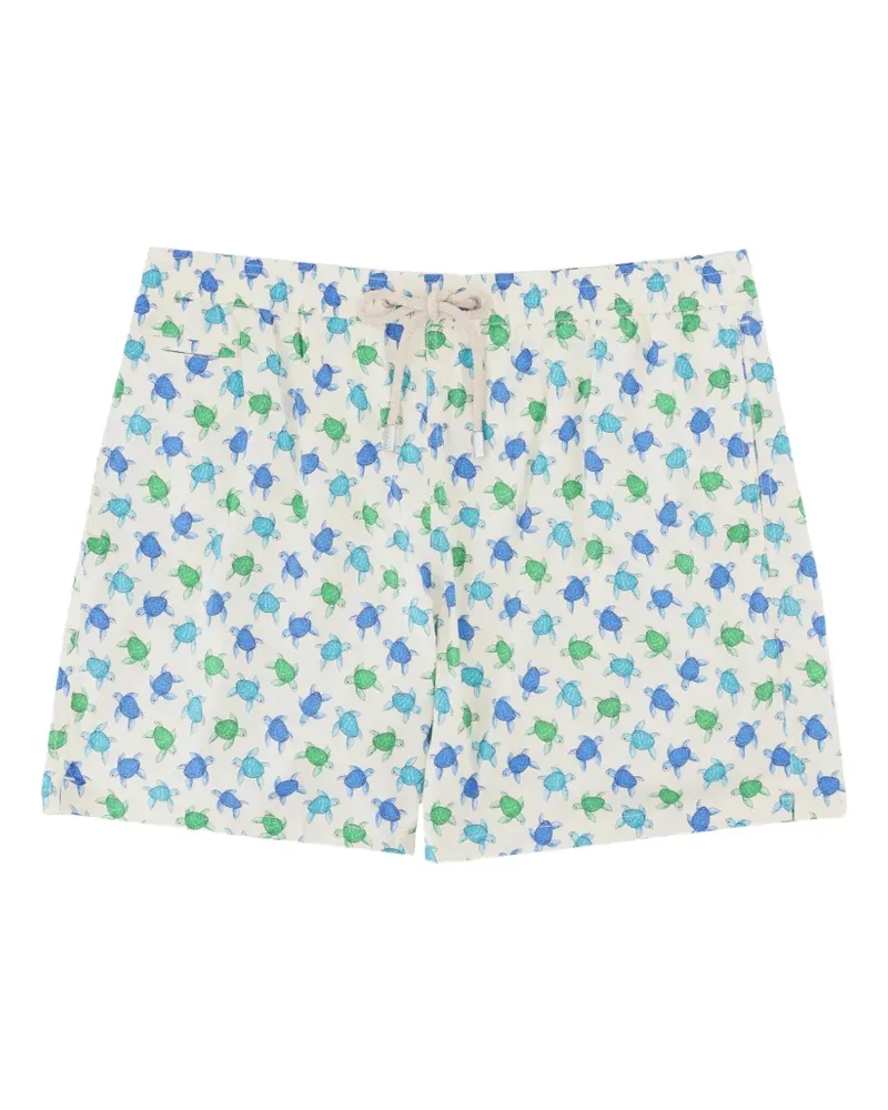 MC2 Saint Barth Lighting Micro turtle-print drawstring swim shorts - Weiß Weiß