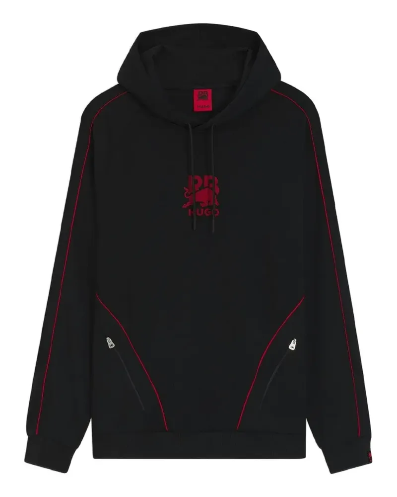 HUGO BOSS x RB Dofrentis drawstring piped hoodie - Schwarz Schwarz