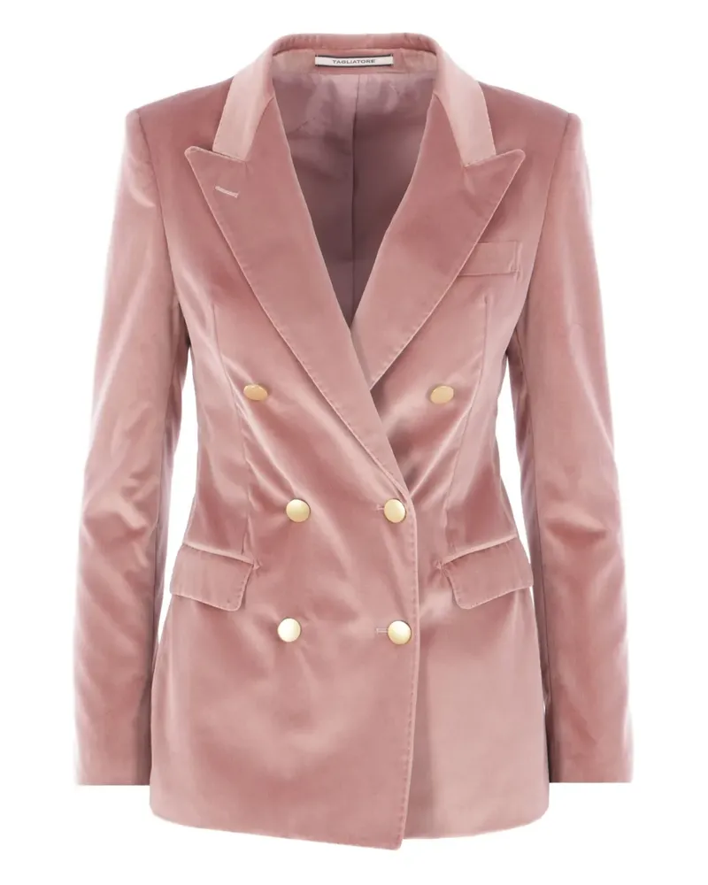 Tagliatore Doppelreihiger Blazer aus Samt - Rosa Rosa
