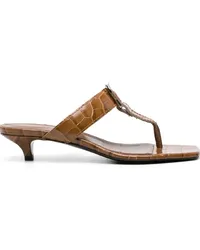 Totême The Belted 35mm crocodile-effect mules Nude