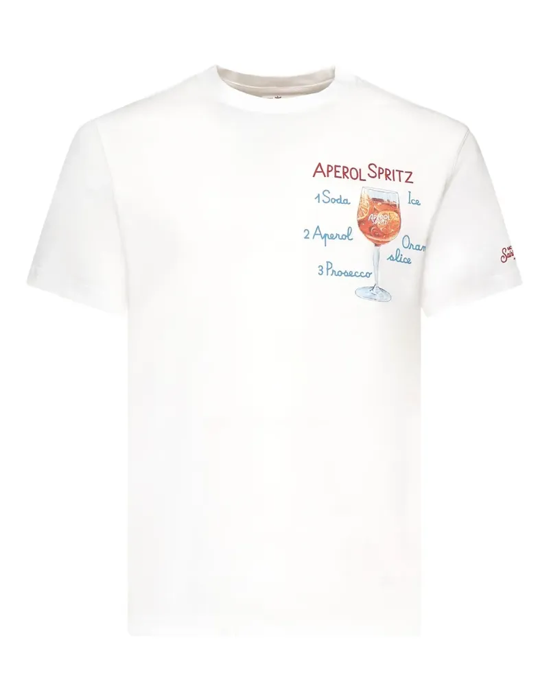 MC2 Saint Barth T-Shirt mit Aperol Spritz-Grafik - Weiß Weiß