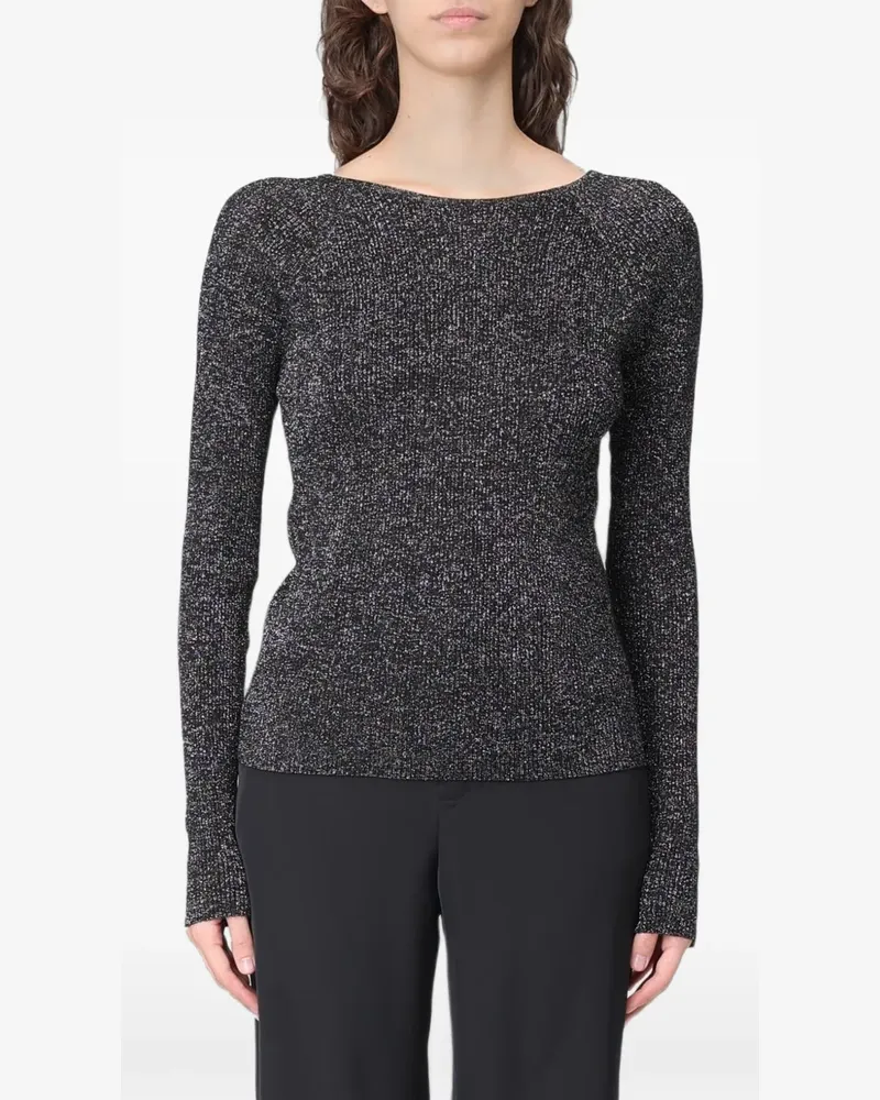 Moschino Pullover mit Metallic-Garn - Schwarz Schwarz