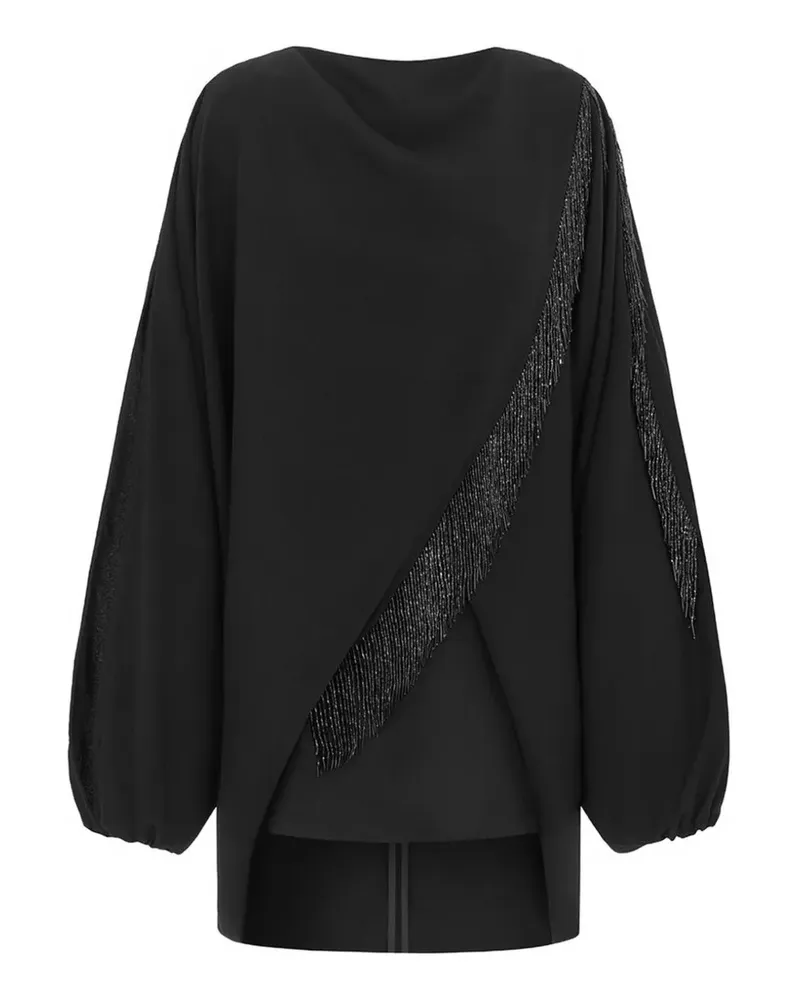 16ARLINGTON Melfa Minikleid mit Perlenfransen - Schwarz Schwarz