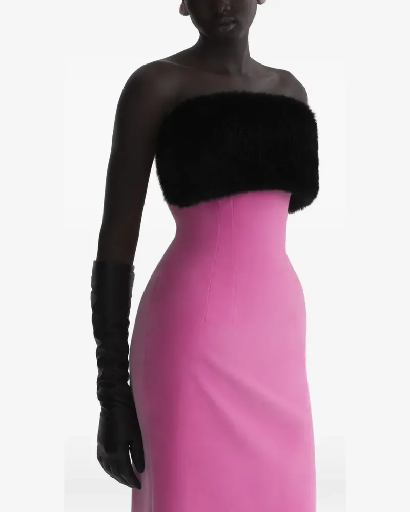 Thierry Mugler Bustier-Kleid aus Samt - Rosa Rosa