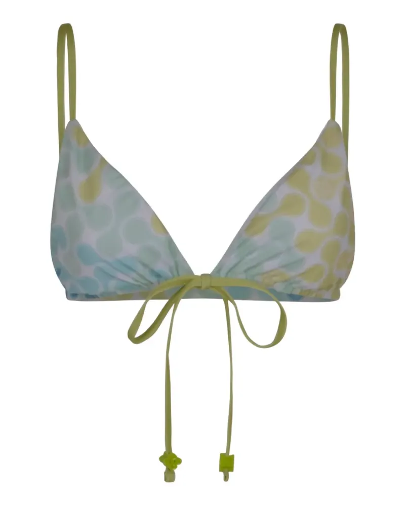 Casablanca Paris abstract-print string-beaded bikini top - Grün Grün
