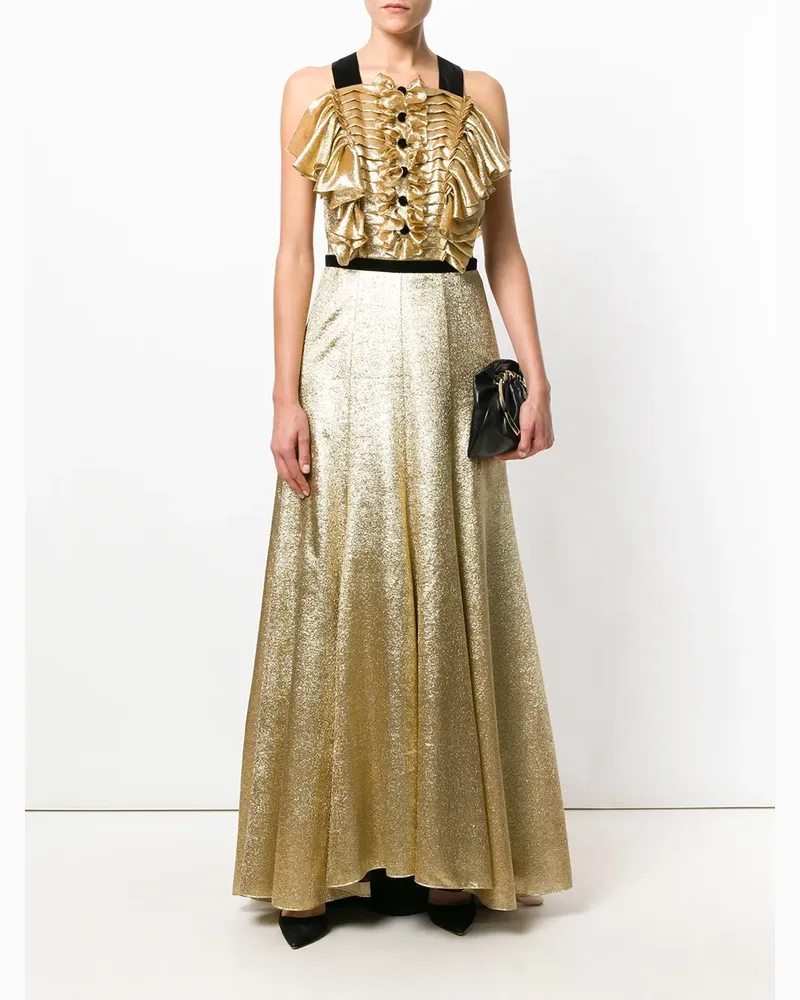 Philosophy Di Lorenzo Serafini Abendkleid mit gerüschten Details - Metallic Metallic