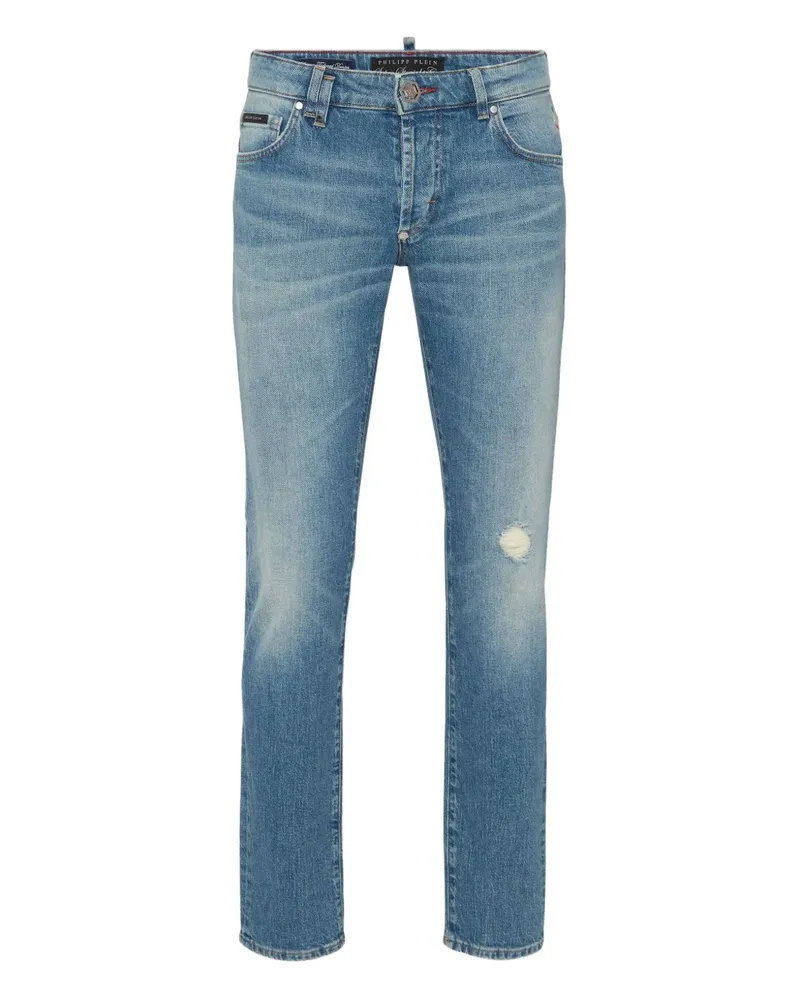 Philipp Plein Jeans mit Logo-Patch - Blau Blau