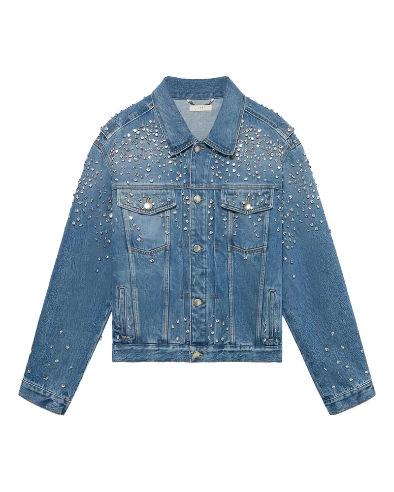 1989 STUDIO Jeansjacke mit Kristallen - Blau Blau
