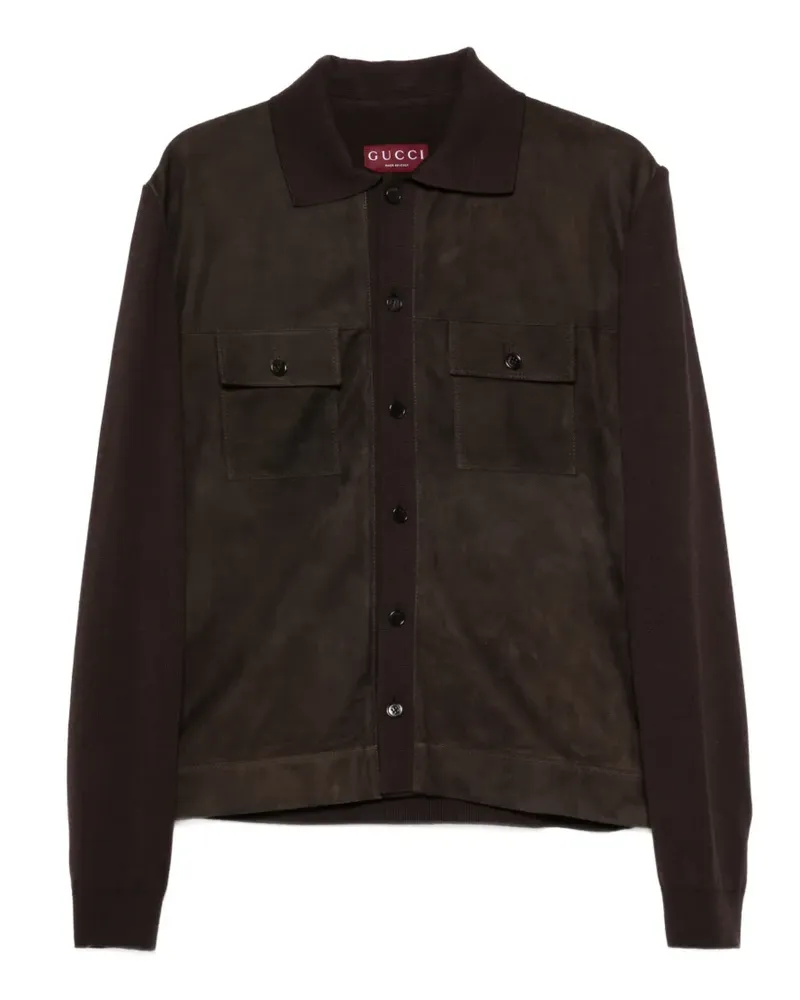 Gucci Hemdjacke aus Leder - Braun Braun