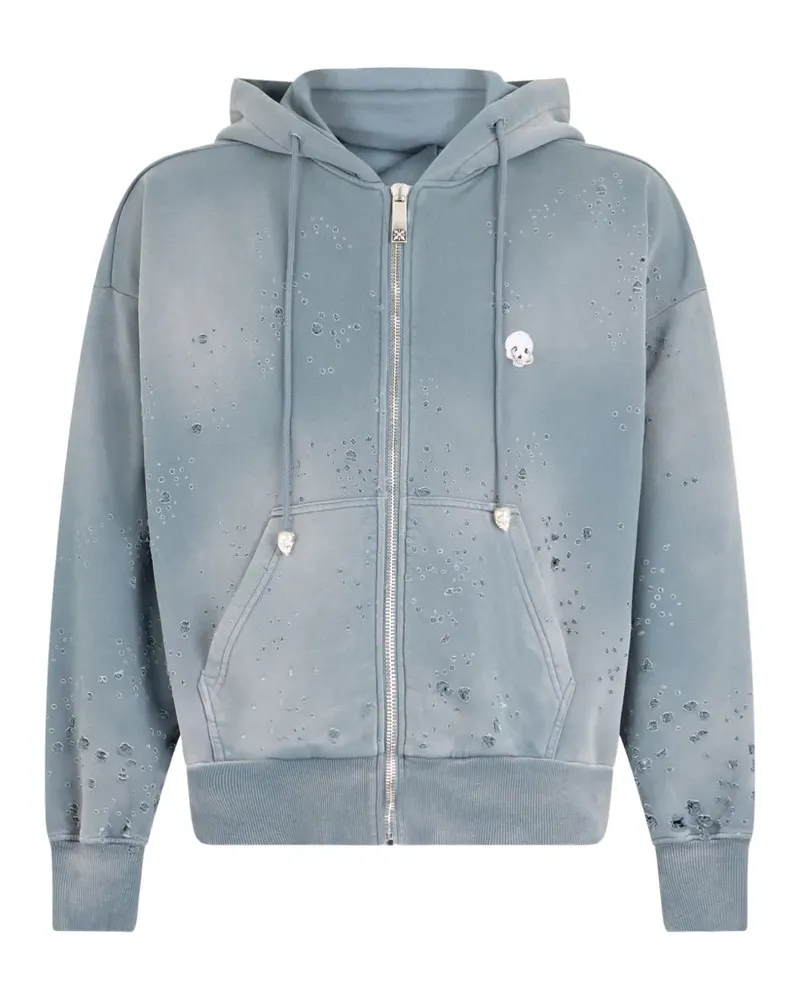 John Richmond Hoodie im Distressed-Look - Blau Blau