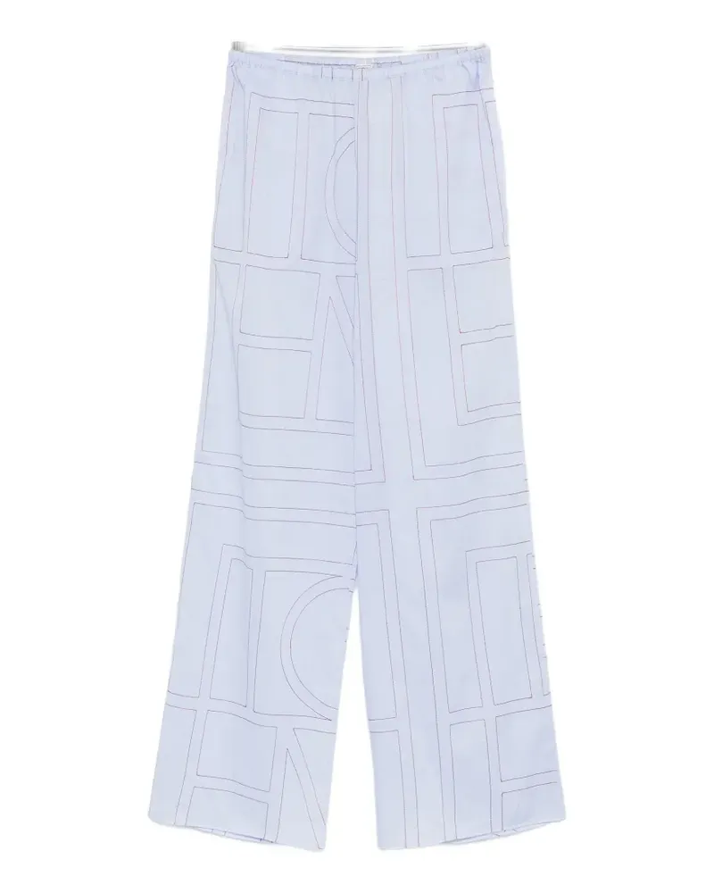 Totême geometric-pattern wide-leg trousers - Blau Blau