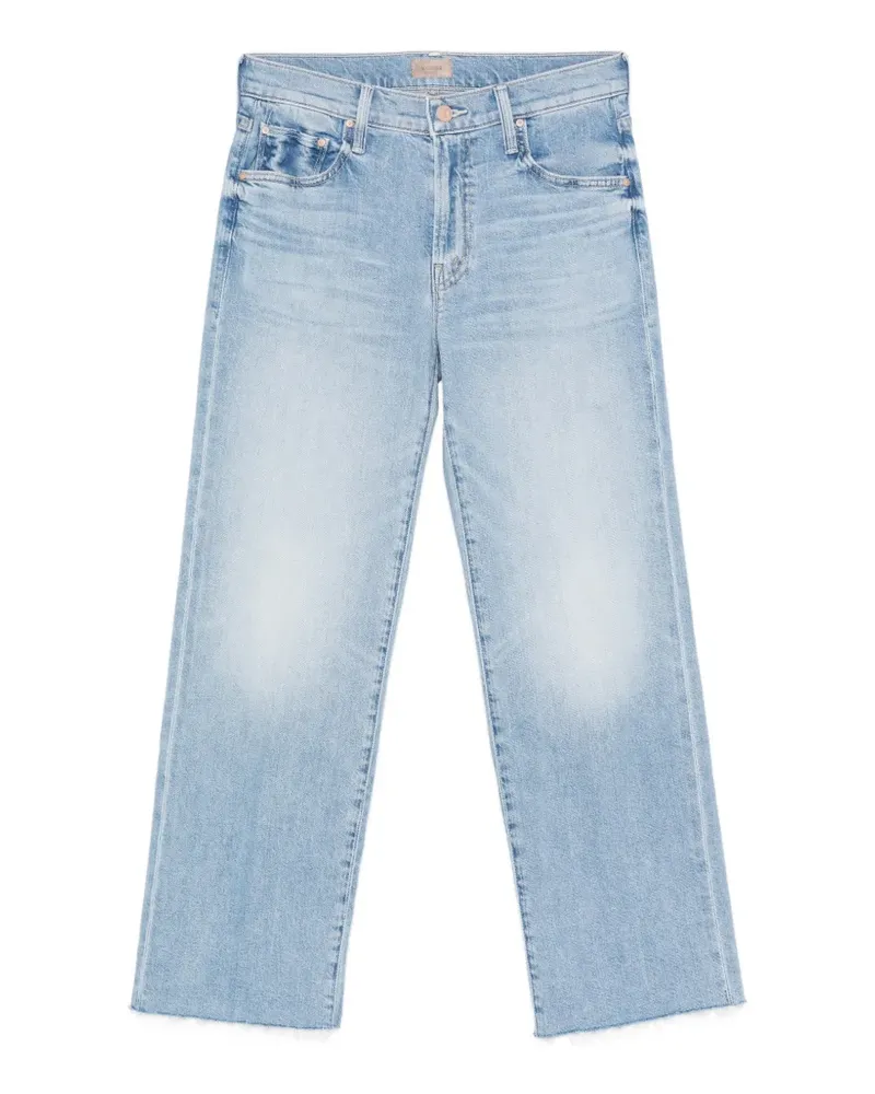 Mother Jeans mit Fransensaum - Blau Blau