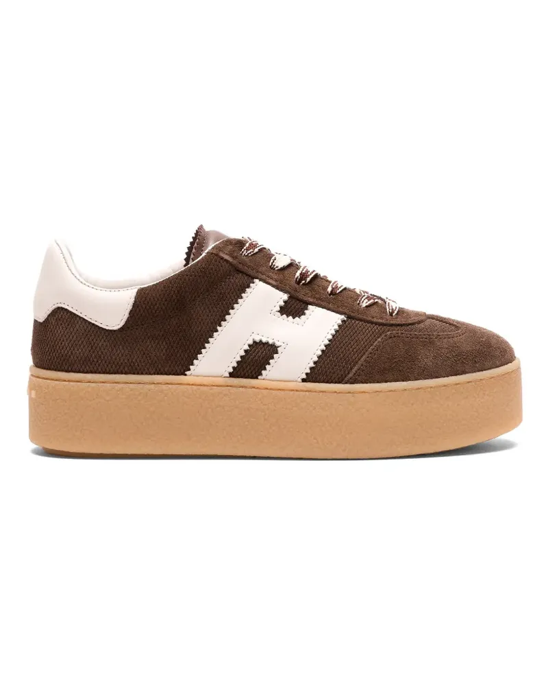 Hogan logo-detail platform sneakers - Braun Braun