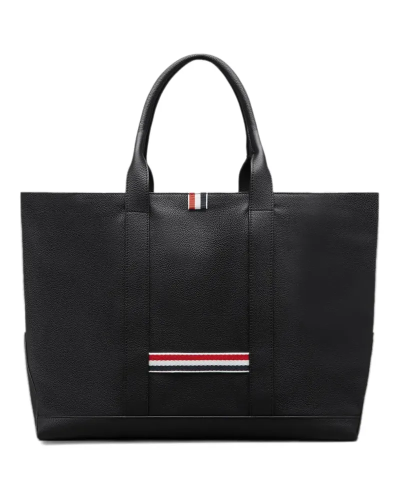 Thom Browne Mittelgroße Tool Tote Bag aus weichem gekörntem Leder - Schwarz Schwarz