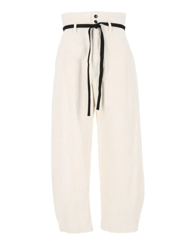 BARENA Candiano belted corduroy trousers - Nude Nude