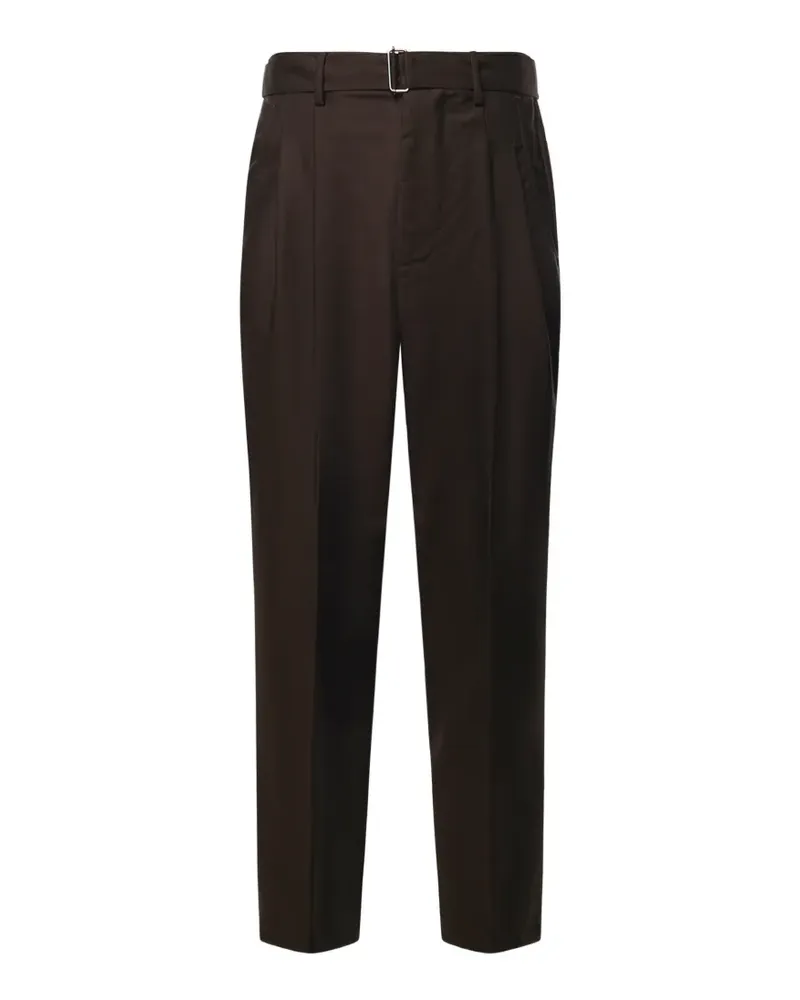 Giuliano Galiano belted pleated tailored trousers - Braun Braun