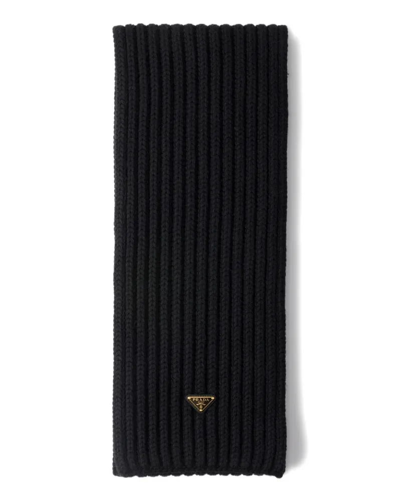 Prada enameled triangle knit scarf - Schwarz Schwarz