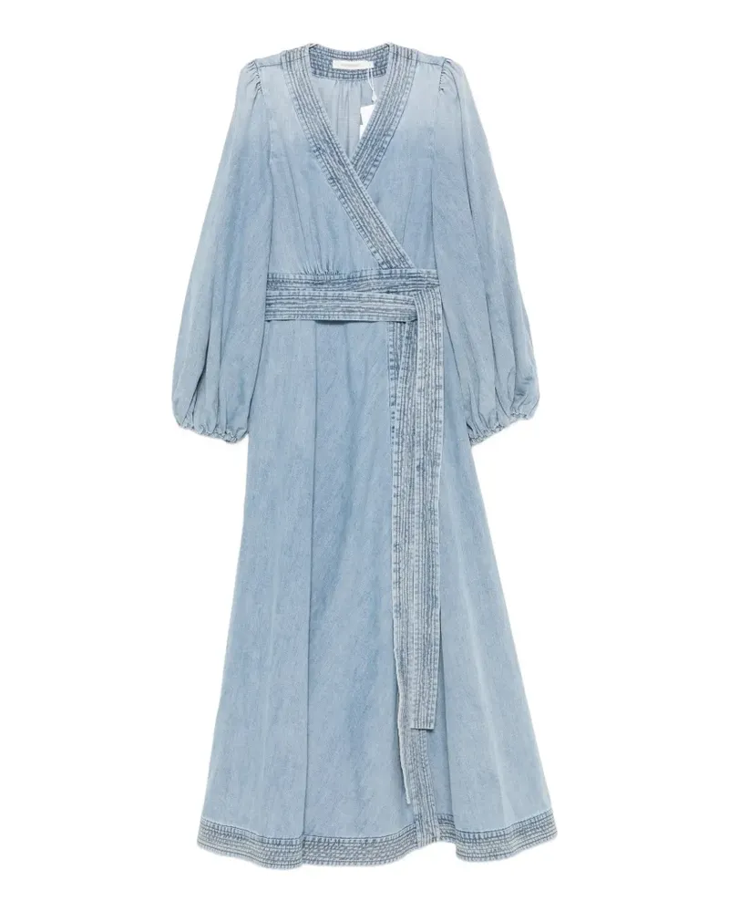 Zimmermann midi Indra belted wrap dress - Blau Blau