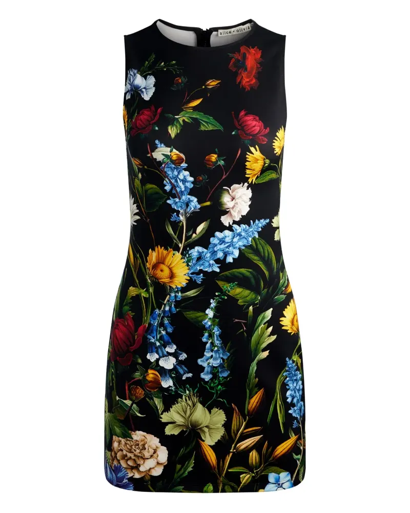 Alice + Olivia Wynell Minikleid in A-Linie - Schwarz Schwarz