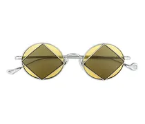 Square Sonnenbrille mit eckigem Gestell - Silber