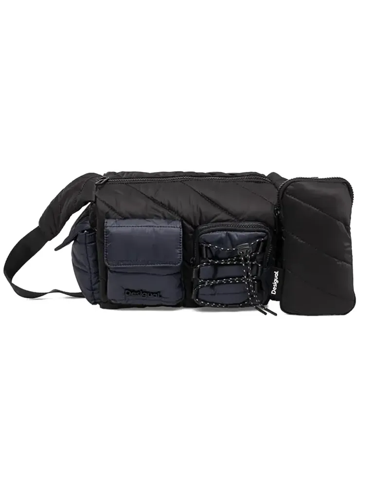 Desigual Gesteppte Schultertasche mit mehreren Taschen - Schwarz Schwarz