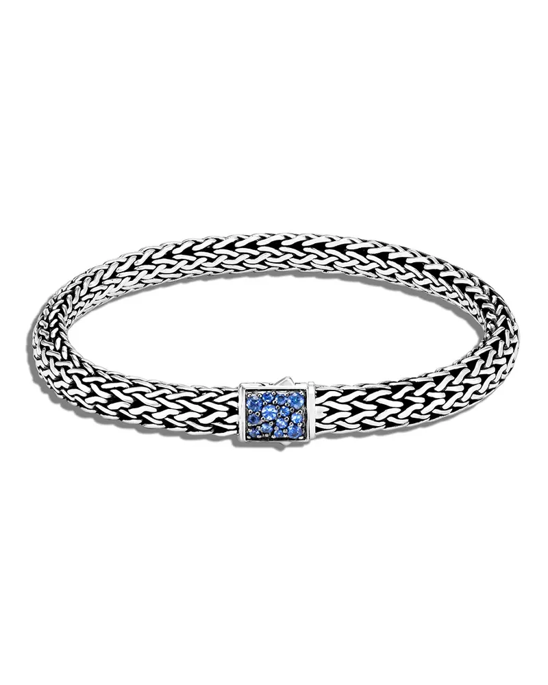 John Hardy Classic Chain 6,5mm Wende-Armband mit Saphir-Pavé - Silber Silber