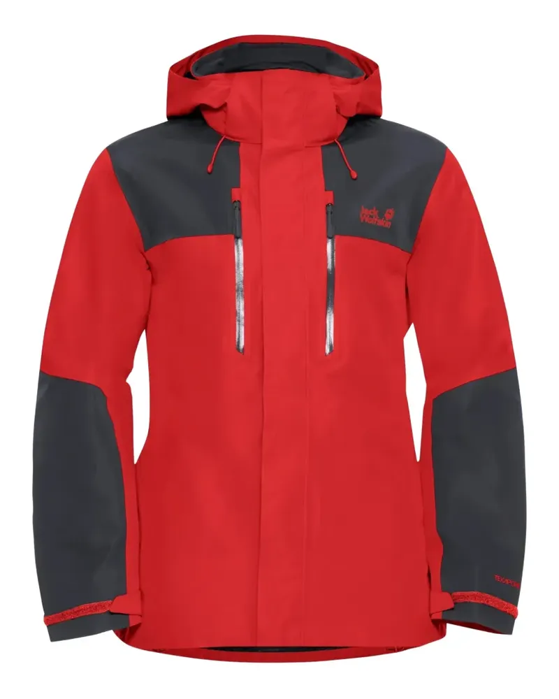 Jack Wolfskin Jasper 2l waterproof hooded panelled trekking jacket - Rot Rot