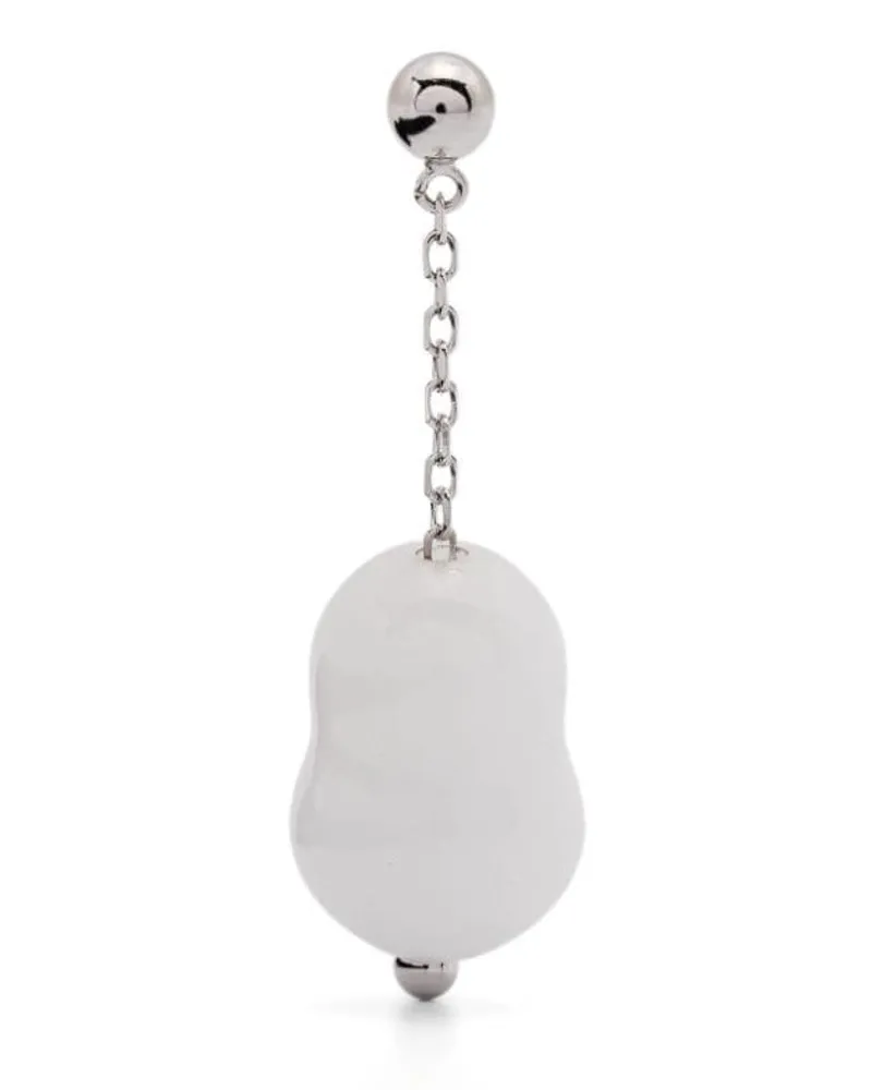 Christophe Lemaire Ohrring mit facettiertem Schmuckstein - Weiß Weiß