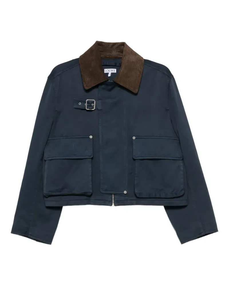 Loewe Jacke mit Klappentaschen und Schnallendetail - Blau Blau