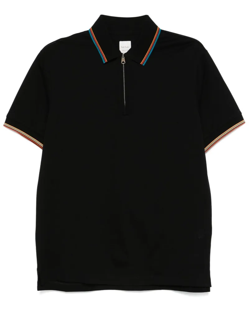 Paul Smith Poloshirt mit gestreiften Details - Schwarz Schwarz
