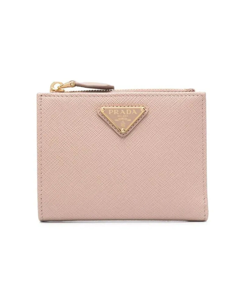 Prada Strukturiertes Portemonnaie mit Logo - Rosa Rosa