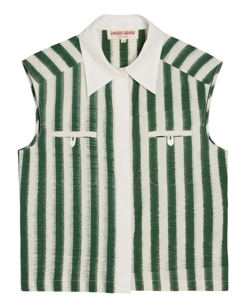 Emporio Sirenuse Gestreiftes Ylenia Hemd - Grün Grün