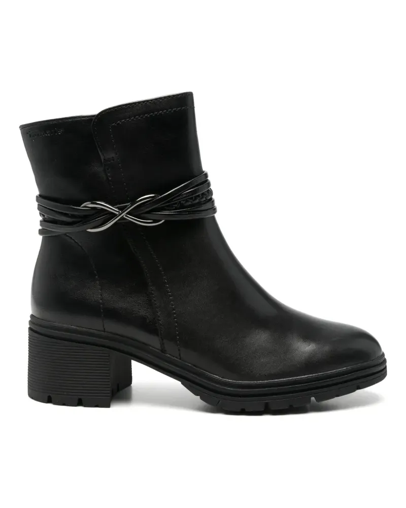 Tamaris Stiefeletten mit geflochtenen Riemen - Schwarz Schwarz