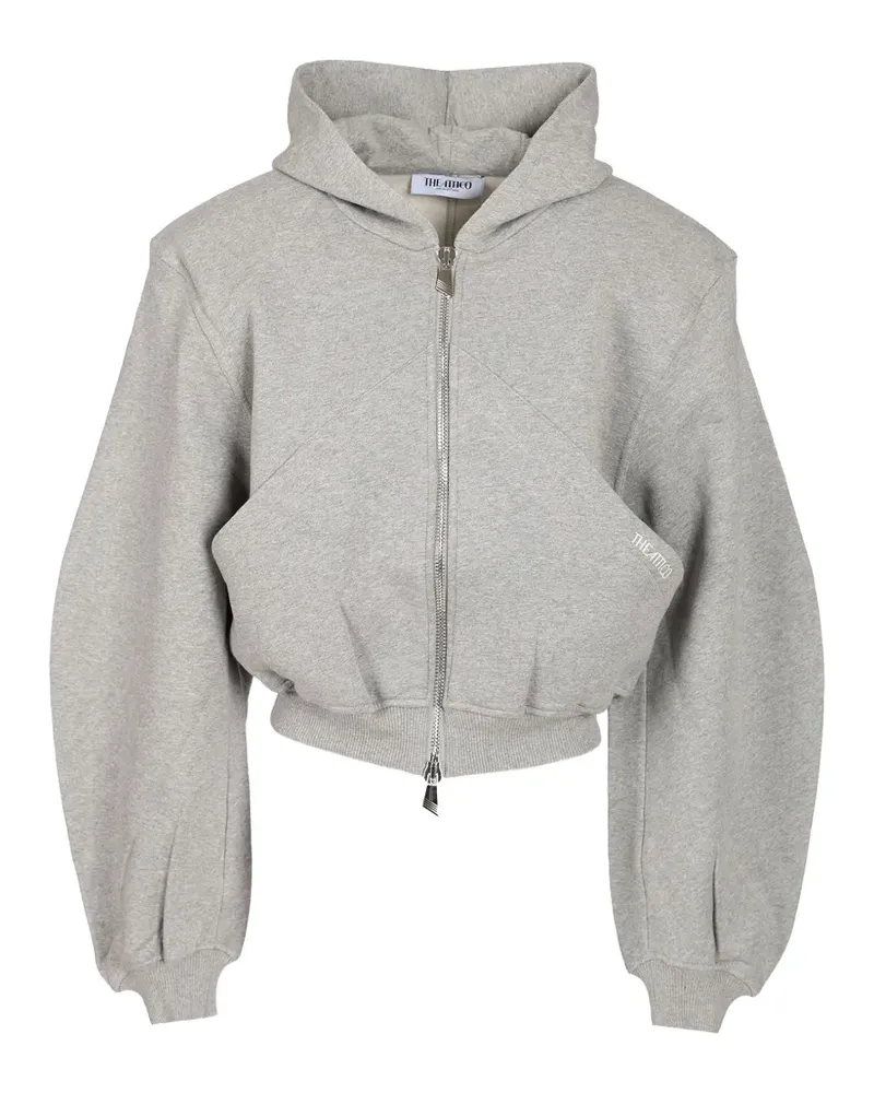ATTICO logo-embroidered zip-up hoodie - Grau Grau