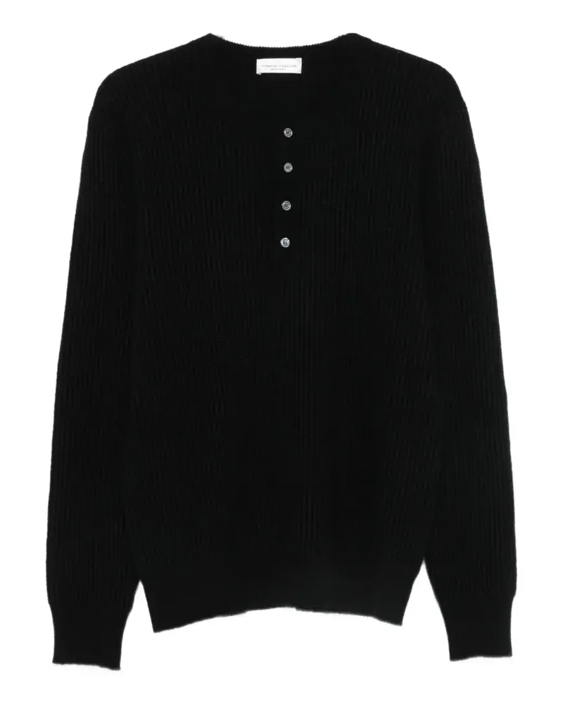 Roberto Collina ribbed-knit henley sweater - Schwarz Schwarz