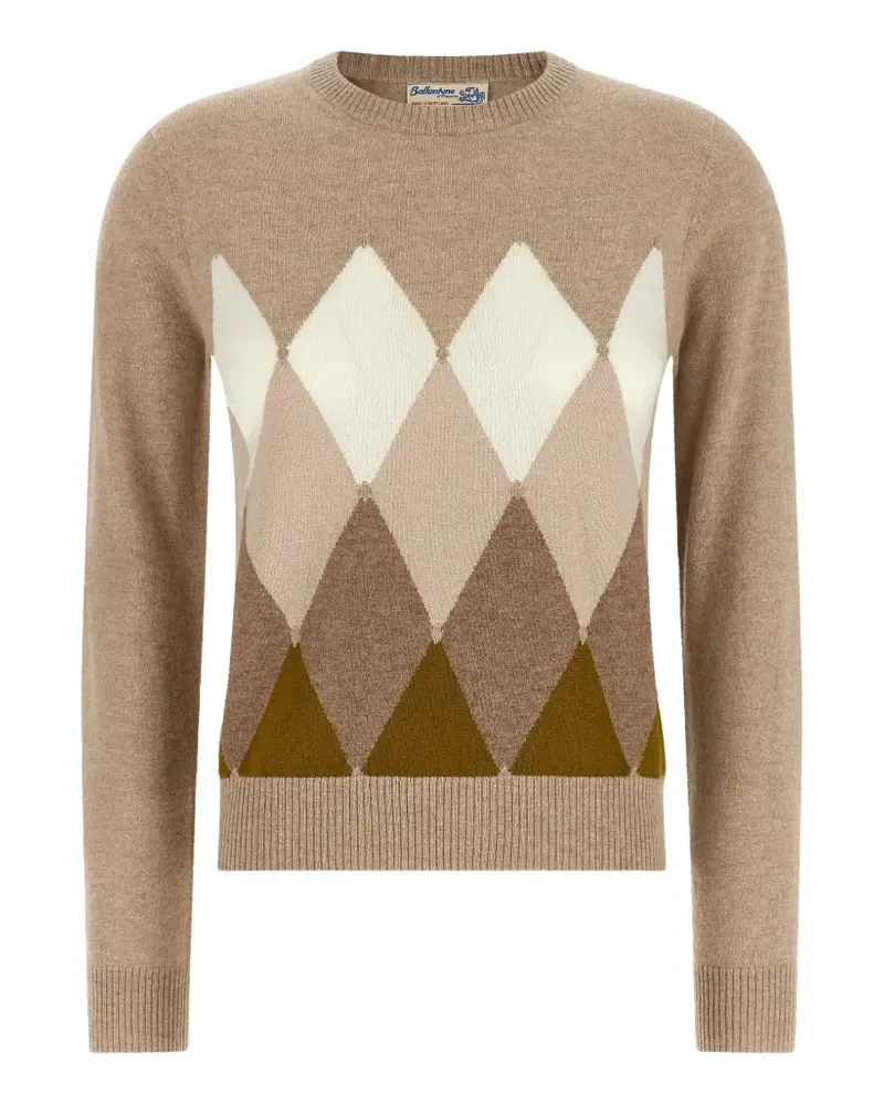 Ballantyne argyle-intarsia cashmere sweater - Nude Nude
