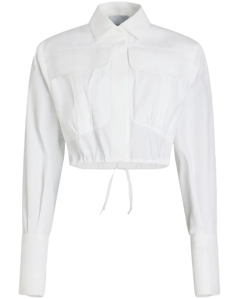 Patou Cropped-Safarihemd aus Popeline - Weiß Weiß