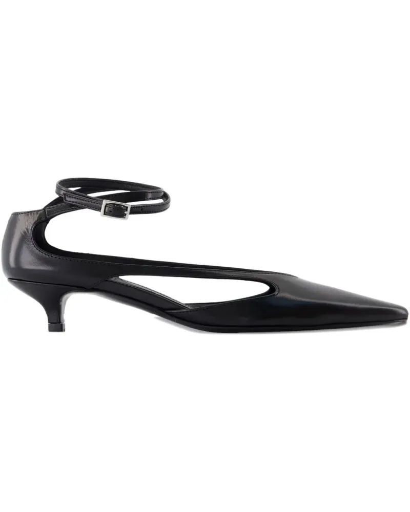 Totême Spitze Pumps mit Knöchelriemen 35mm - Schwarz Schwarz