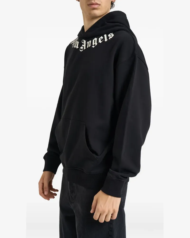 Palm Angels logo-print hoodie - Schwarz Schwarz