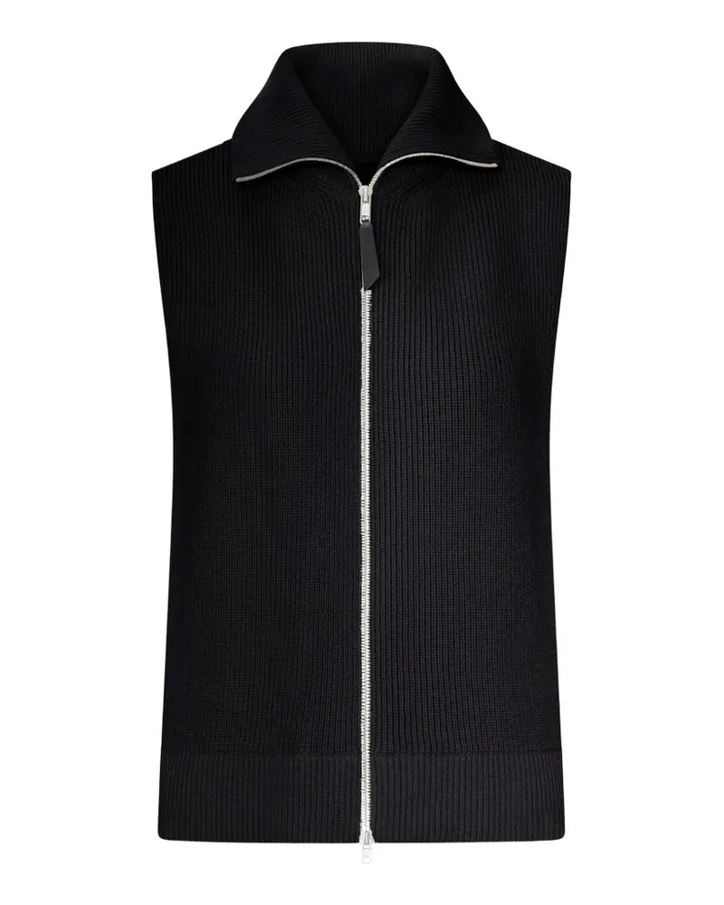 Maison Margiela ribbed-knit zip-up vest - Schwarz Schwarz