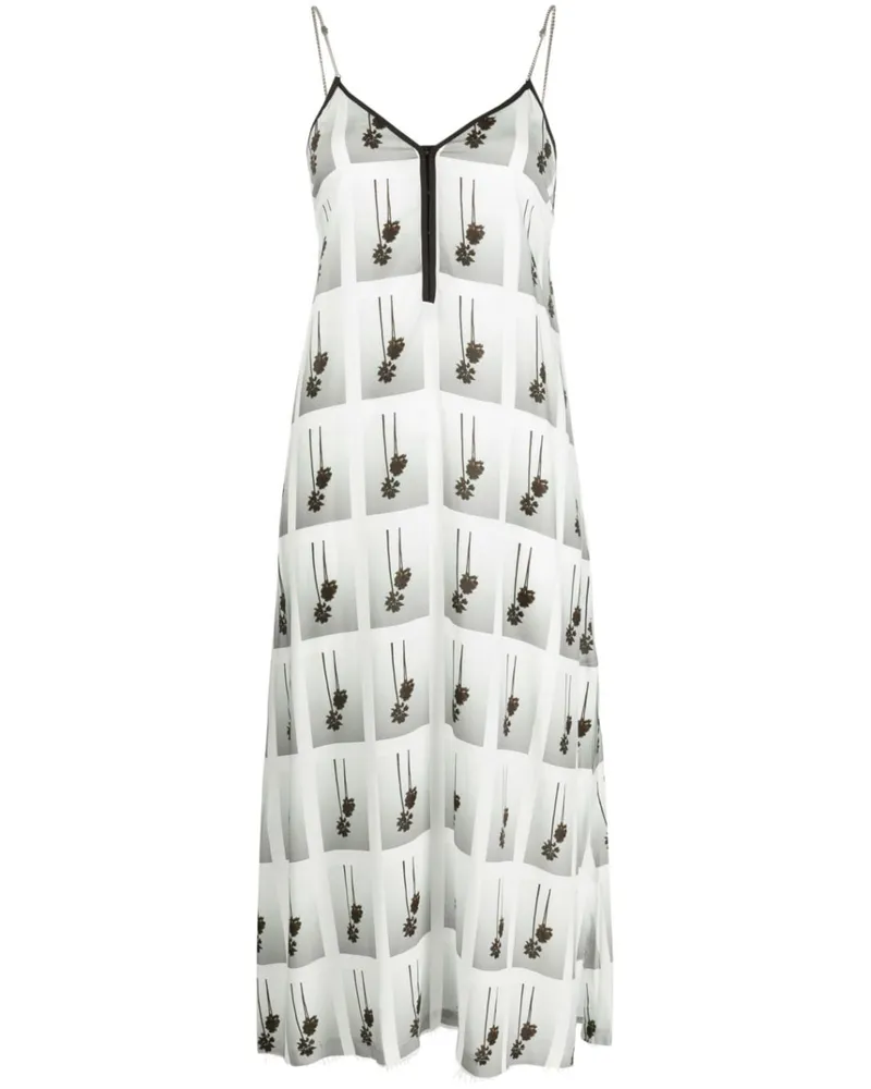 Palm Angels Kleid mit Print - Weiß Weiß