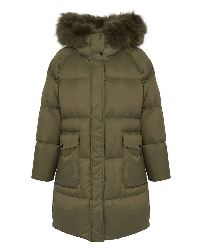 Yves Salomon Daunenmantel mit Shearling - Grün Grün