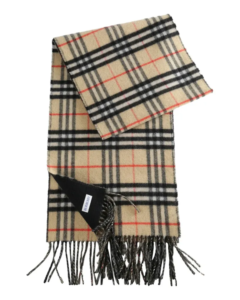 Burberry Karierter Schal mit Fransen - Nude Nude