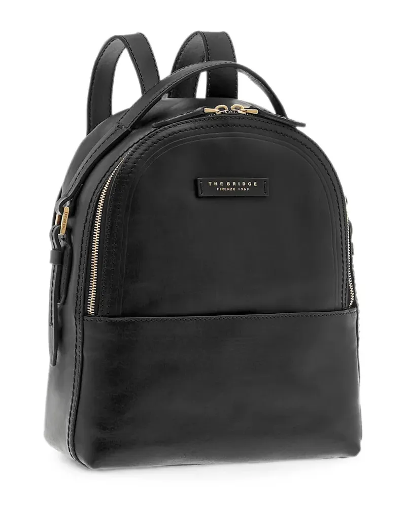 The Bridge Rucksack aus Leder - Schwarz Schwarz
