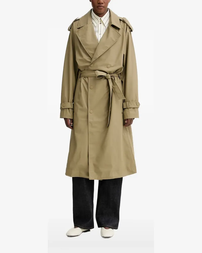 RAINS double-breasted belted trench coat - Nude Nude