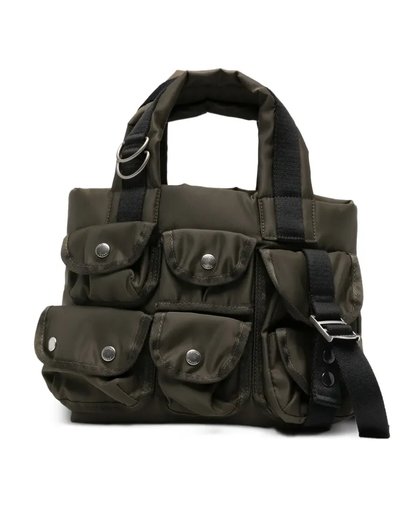 Sacai multi-pocket tote bag - Grün Grün